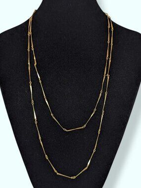 Vintage Long Twist Link Necklace